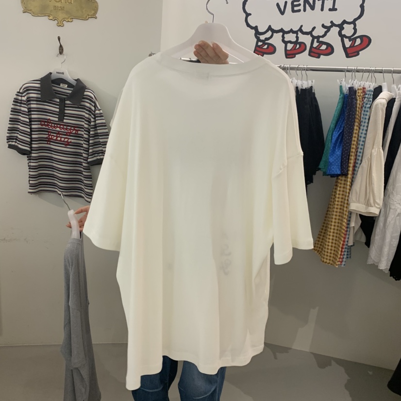 VENTI韓國代購女裝新品26夏季熱賣26春夏休閑人氣T恤刺繡VENTIT恤