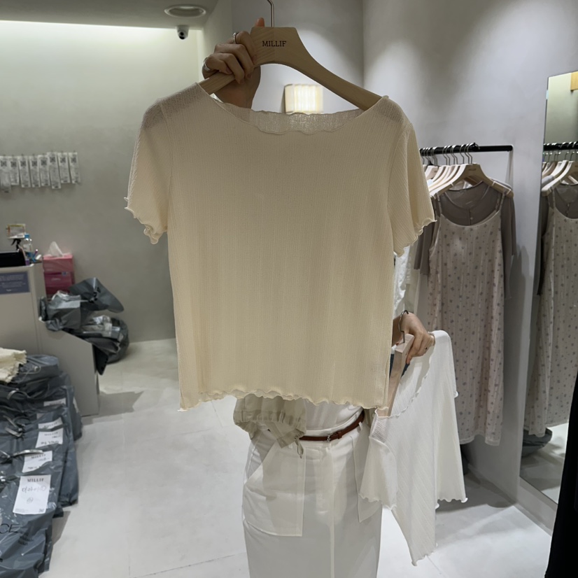 MILLIF韓國東大門直郵女裝新品職業休閑26夏季26春夏熱賣T恤MILLIFT恤圖色2
