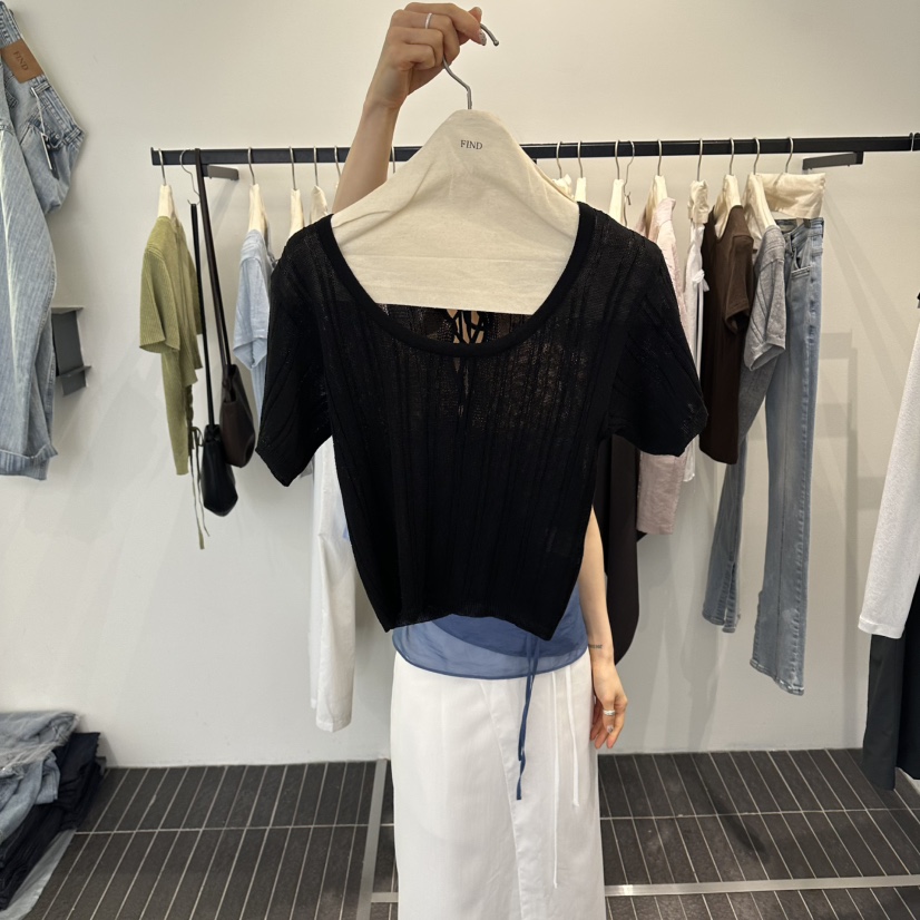 FIND-P韓國東大門直郵女裝新品人氣熱賣職業時尚針織衫開衩FIND-P針織衫圖色3