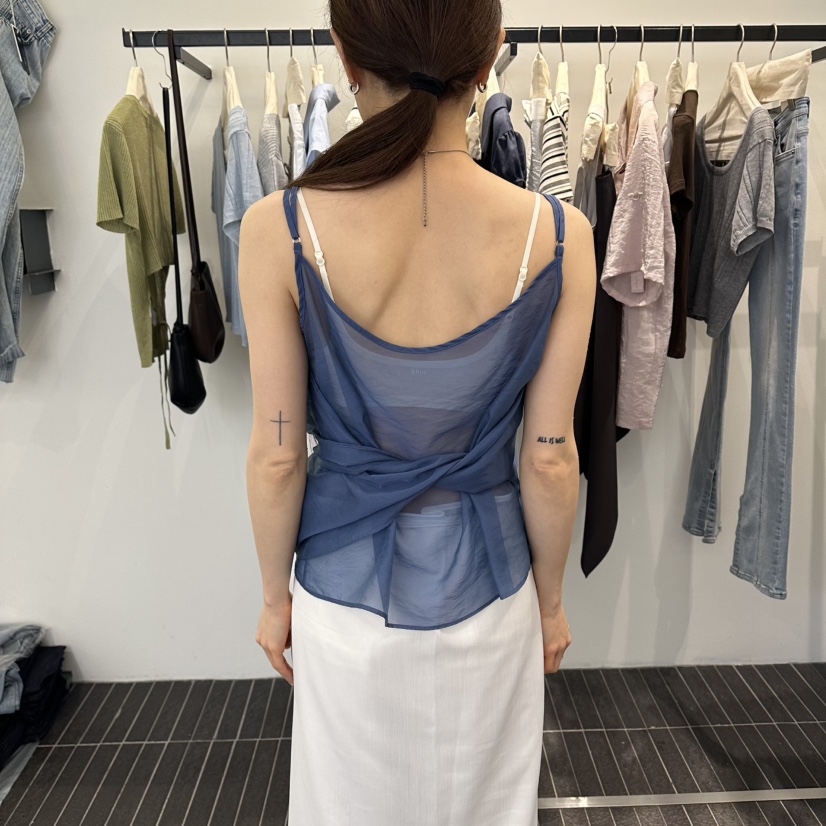 FIND-P韓國直郵女士新款熱賣26春夏吊帶背心不含內搭透視無袖FIND-P吊帶/背心
