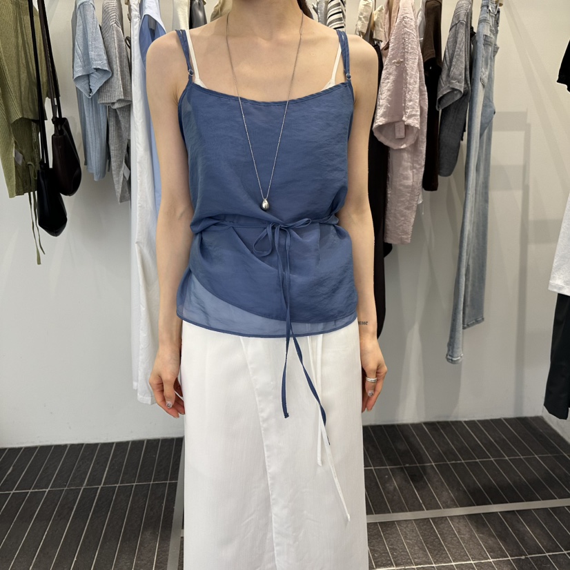 FIND-P韓國直郵女士新款熱賣26春夏吊帶背心不含內搭透視無袖FIND-P吊帶/背心圖色1