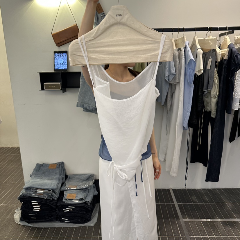 FIND-P韓國直郵女士新款熱賣26春夏吊帶背心不含內搭透視無袖FIND-P吊帶/背心圖色2
