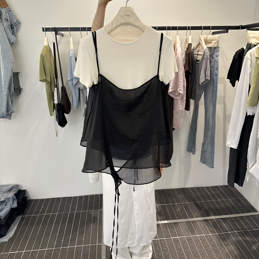 FIND-P韓國直郵女士新款熱賣26春夏吊帶背心不含內搭透視無袖FIND-P吊帶/背心圖色3