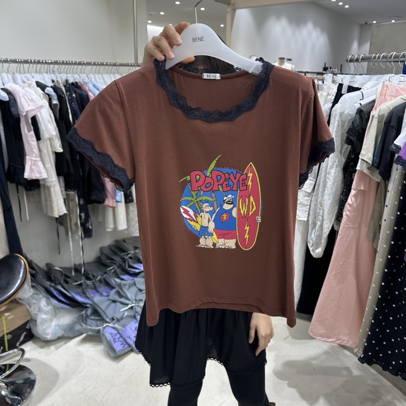 BENE韓國直郵女裝新品26夏季休閑人氣推薦熱賣時尚職業T恤BENET恤圖色4