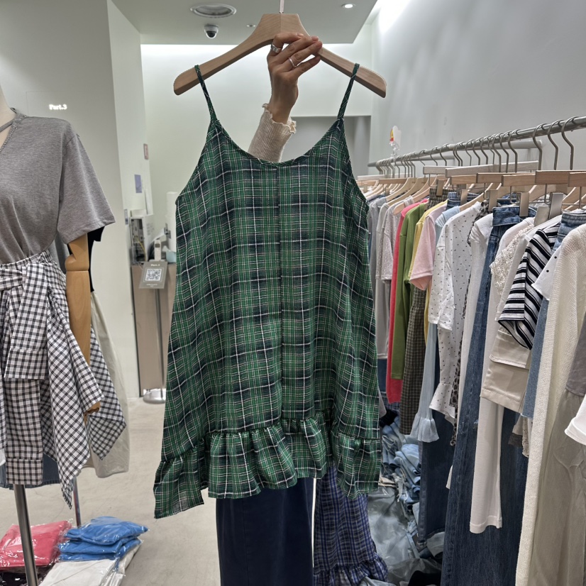 PART3韓國直郵女裝新品26春夏吊帶背心不含內搭格子無袖長款Part.3吊帶/背心