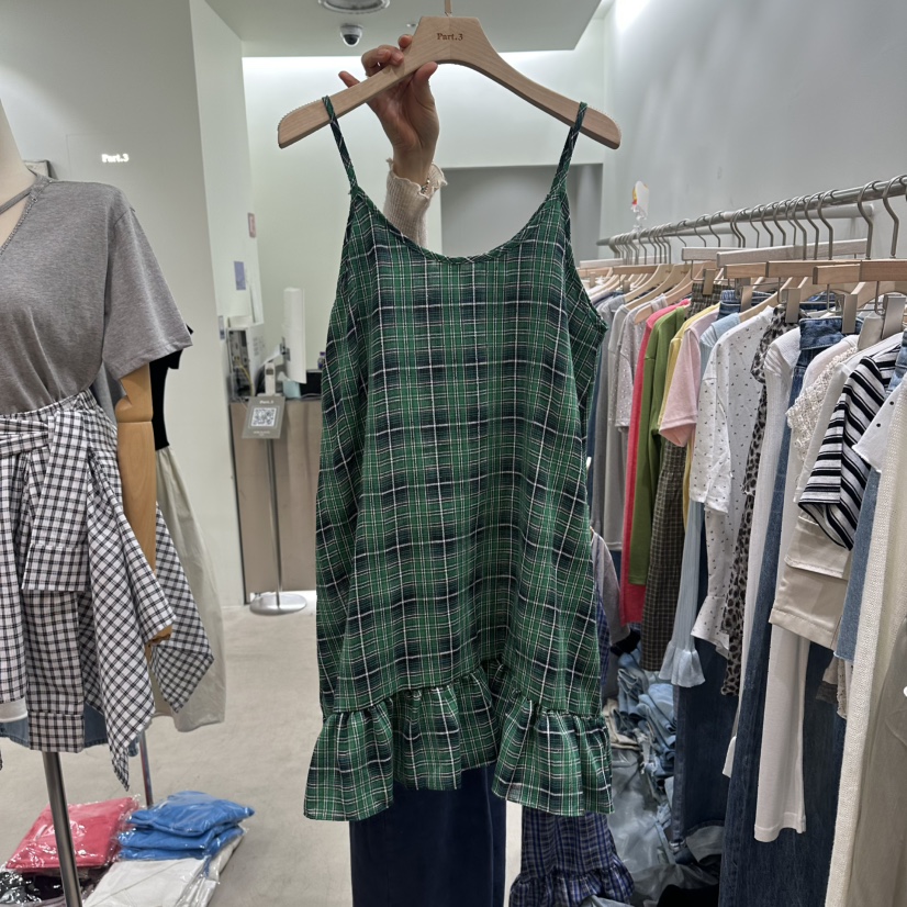 PART3韓國直郵女裝新品26春夏吊帶背心不含內搭格子無袖長款Part.3吊帶/背心圖色1