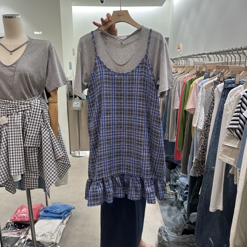 PART3韓國直郵女裝新品26春夏吊帶背心不含內搭格子無袖長款Part.3吊帶/背心圖色2