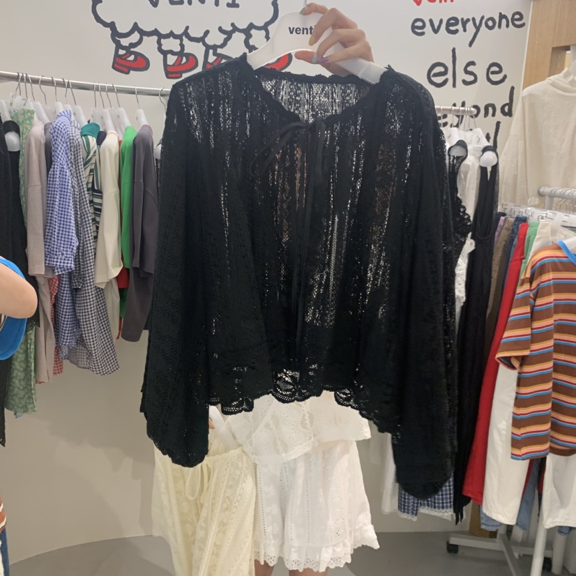 VENTI韓國東大門直郵女士新品熱賣人氣襯衫蕾絲衫羊毛開襟VENTI襯衫/蕾絲衫圖色2