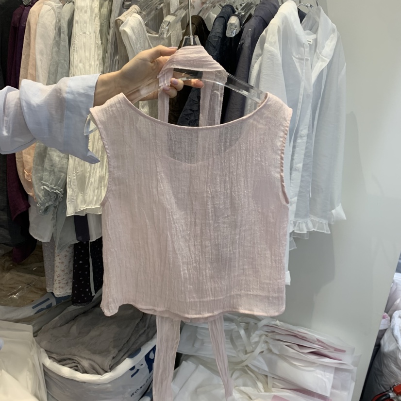 RIVEROOM韓國直郵女裝新品26春夏26夏季人氣吊帶背心含飄帶RIVEROOM吊帶/背心