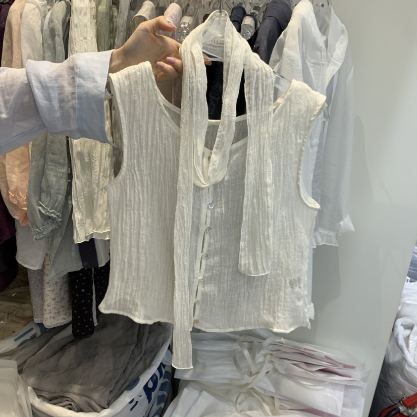 RIVEROOM韓國直郵女裝新品26春夏26夏季人氣吊帶背心含飄帶RIVEROOM吊帶/背心圖色2