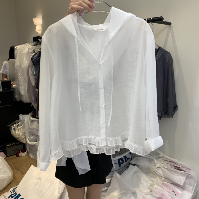 RIVEROOM韓國東大門直郵女士新品推薦襯衫蕾絲衫不含內搭RIVEROOM襯衫/蕾絲衫圖色1