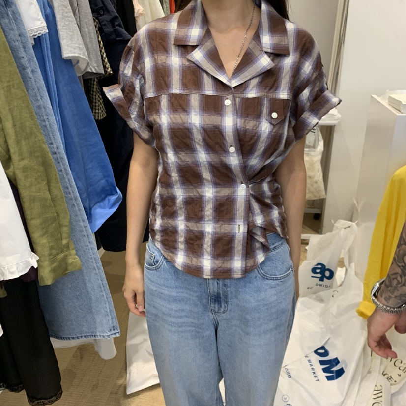 RUMIRU/AWEAR韓國東大門代購女士新品26夏季襯衫蕾絲衫圍巾awear/RUMIRU襯衫/蕾絲衫圖色2