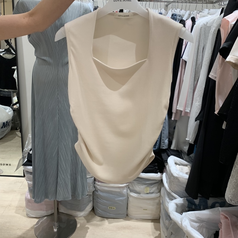 LOVE SOME韓國直郵女裝新款26夏季推薦吊帶背心褶皺無袖LOVE SOME吊帶/背心圖色1