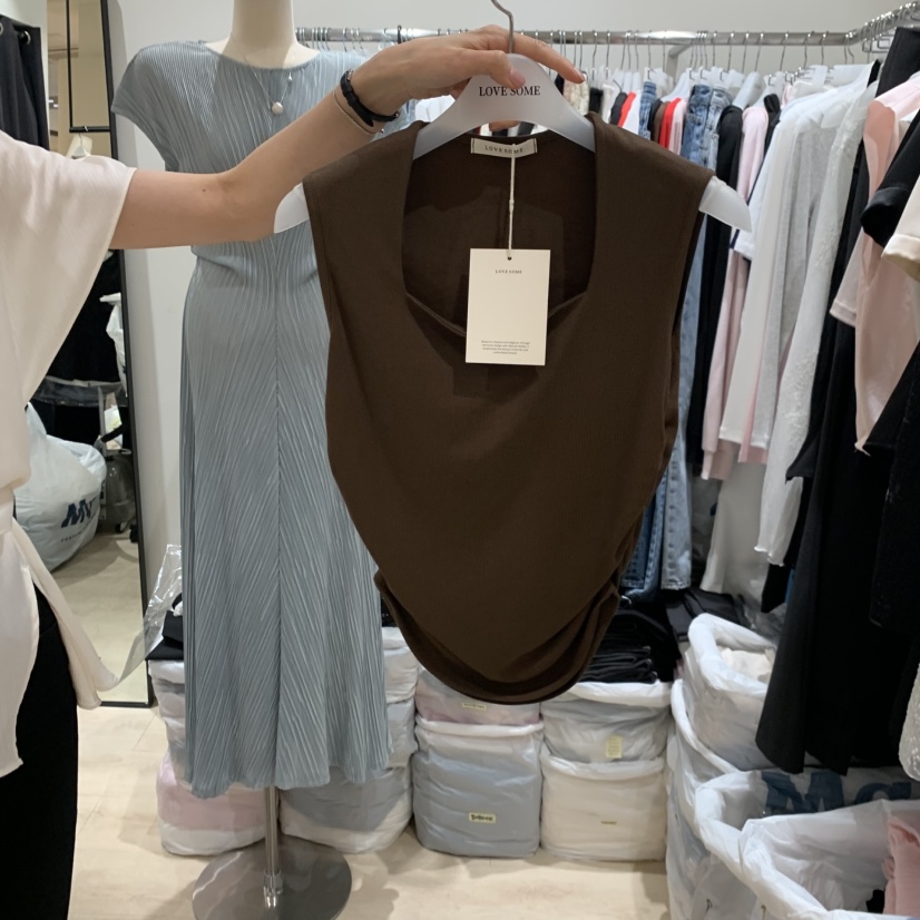 LOVE SOME韓國直郵女裝新款26夏季推薦吊帶背心褶皺無袖LOVE SOME吊帶/背心圖色2
