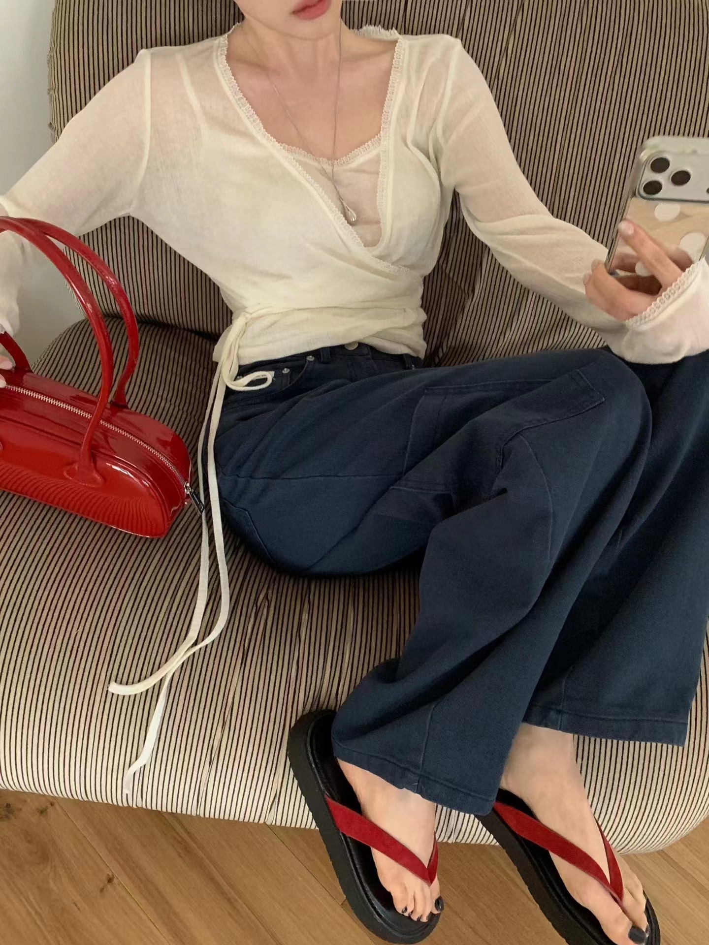 OUIR韓國直郵女裝新品26夏季職業熱賣休閑推薦套裝露背開衫OUIR套裝
