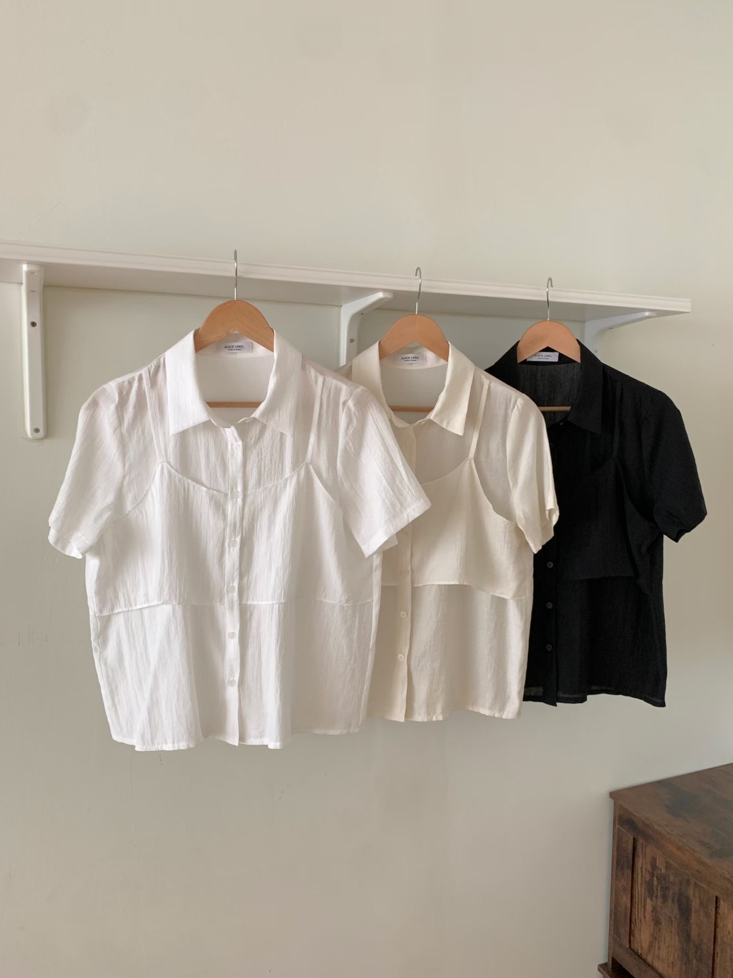 HACKER韓國東大門直郵女裝新品26春夏人氣襯衫蕾絲衫假兩件HACKER襯衫/蕾絲衫圖色2左二色