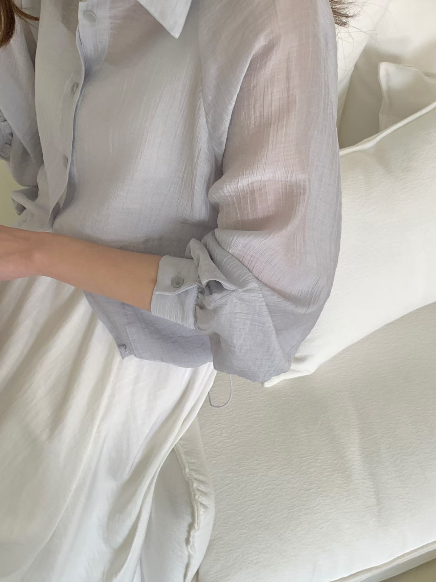 HACKER韓國代購女裝新款休閑人氣26春夏襯衫蕾絲衫不含內搭HACKER襯衫/蕾絲衫