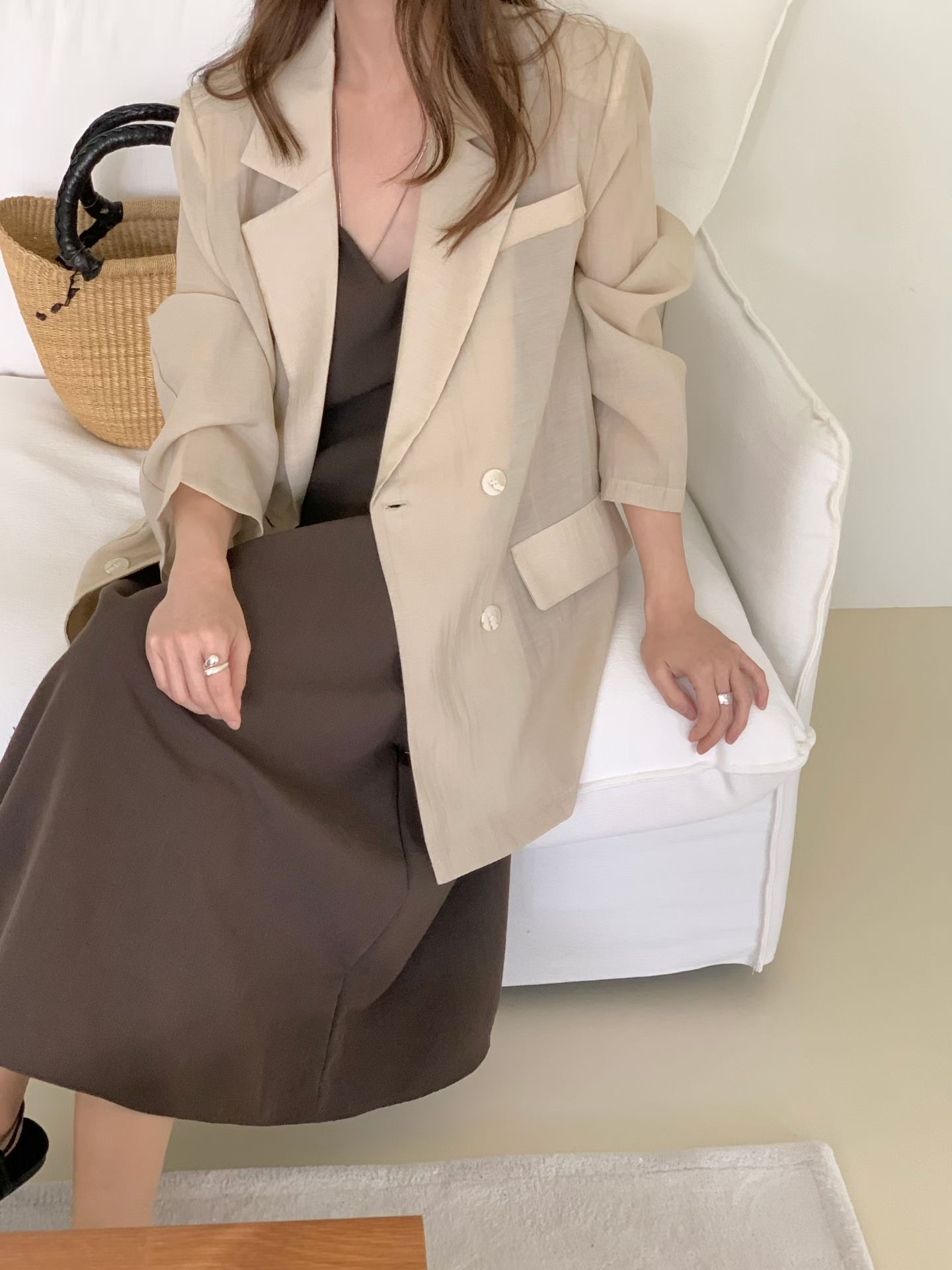 HACKER韓國代購女士新款職業26夏季推薦西裝西服不含內搭HACKER西裝/西服圖色2