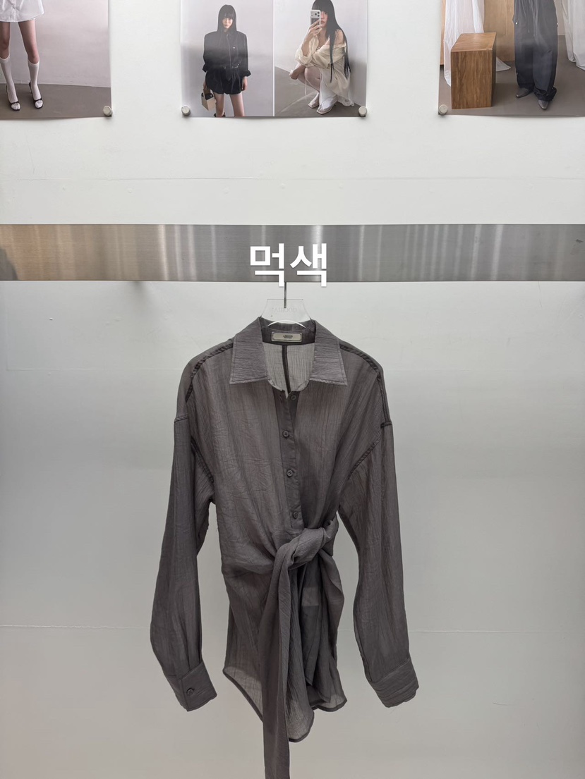 AMOOD韓國代購女裝新品職業熱賣人氣休閑26春夏襯衫蕾絲衫腰帶AMOOD襯衫/蕾絲衫圖色3