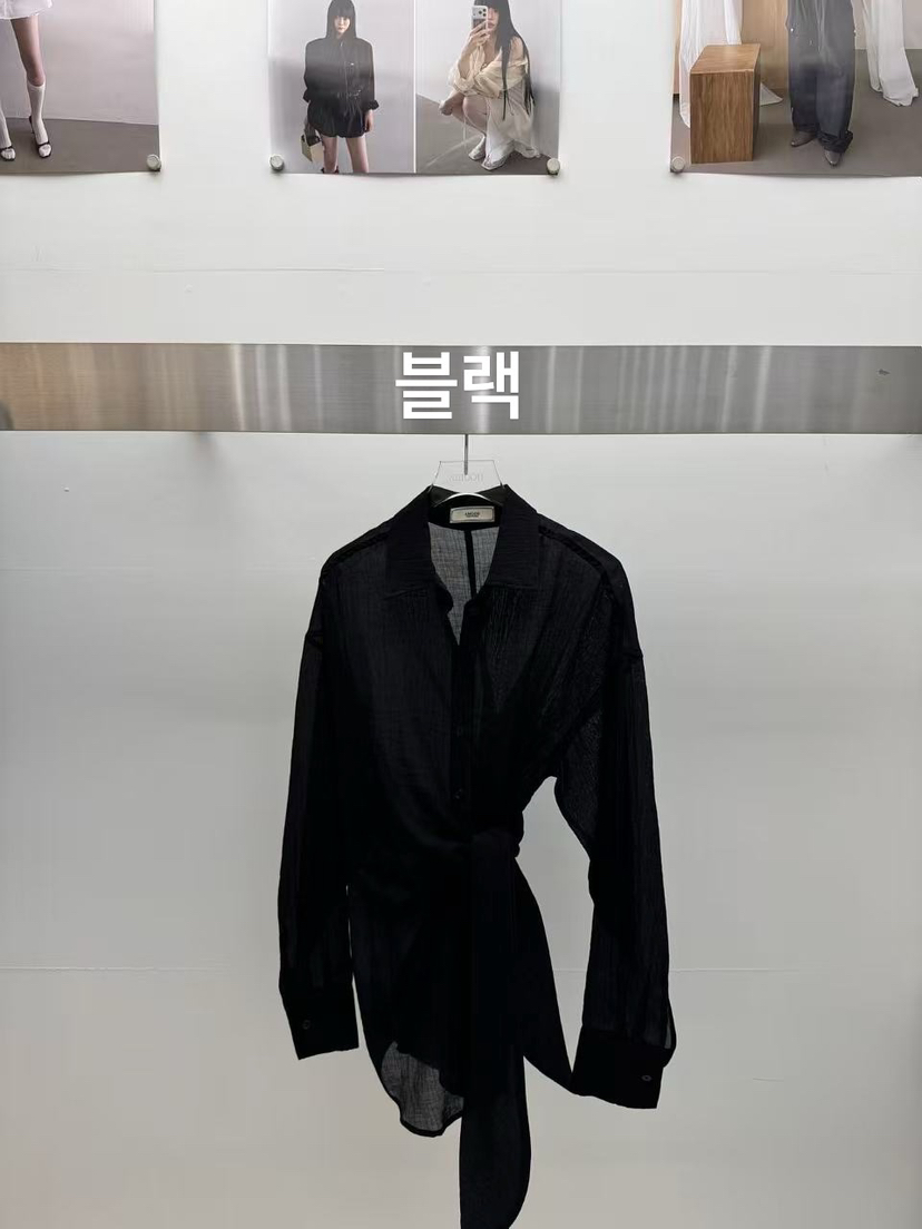AMOOD韓國代購女裝新品職業熱賣人氣休閑26春夏襯衫蕾絲衫腰帶AMOOD襯衫/蕾絲衫圖色4