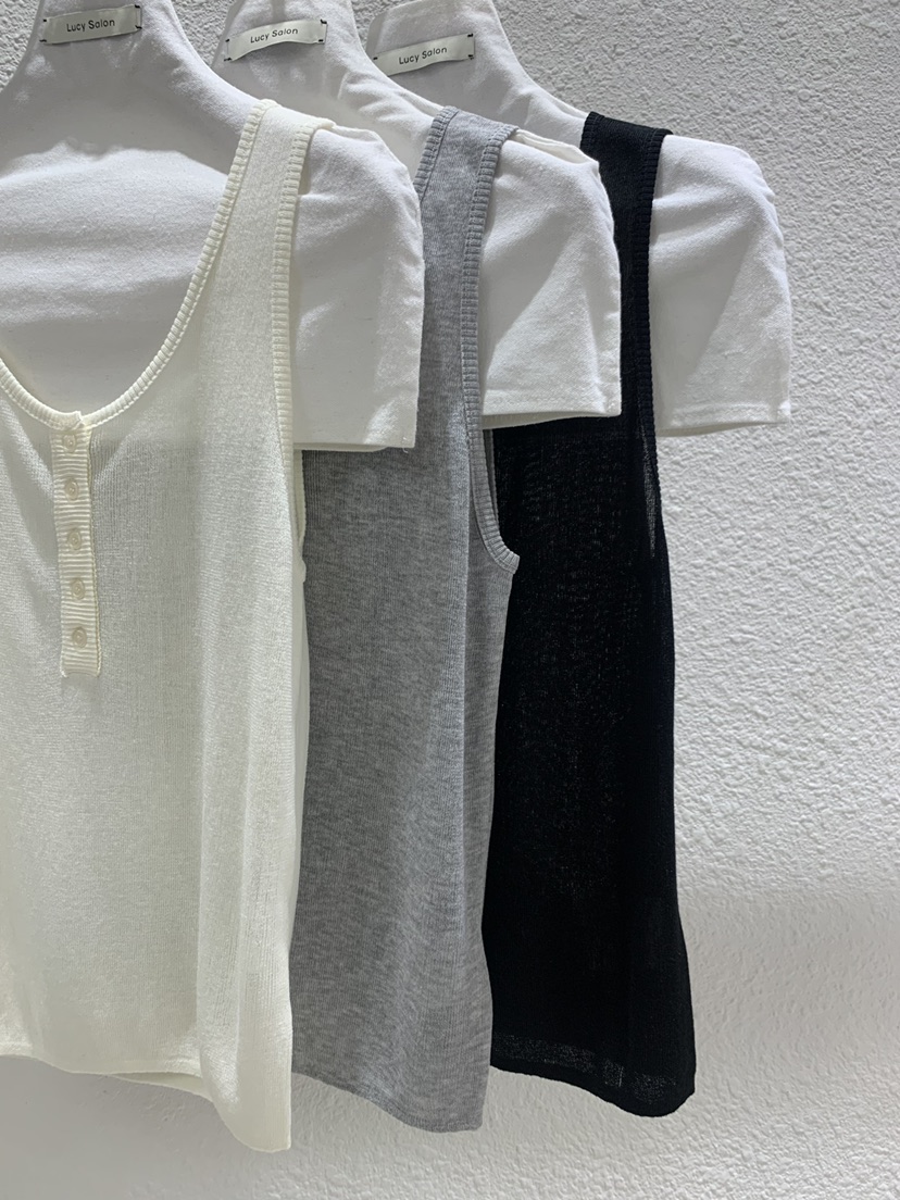 LUCY SALON韓國直郵女裝新款熱賣時尚26夏季吊帶背心無袖紐扣LUCY SALON吊帶/背心