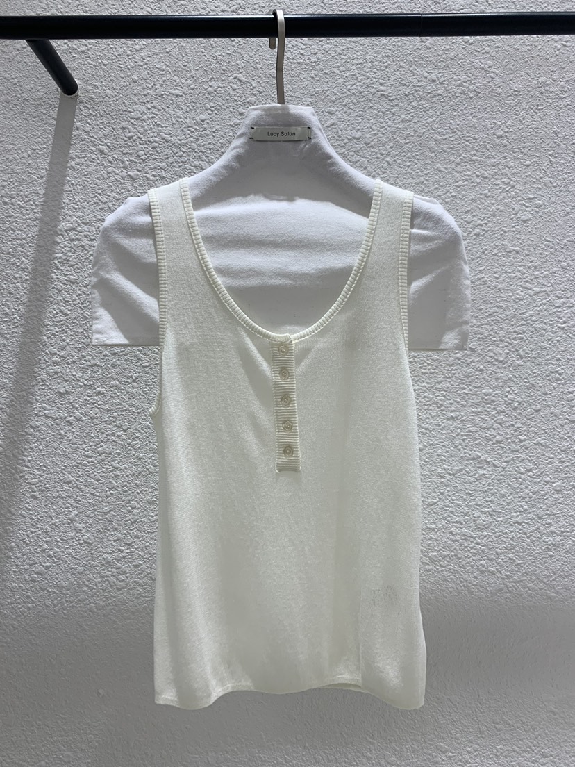 LUCY SALON韓國直郵女裝新款熱賣時尚26夏季吊帶背心無袖紐扣LUCY SALON吊帶/背心圖色1