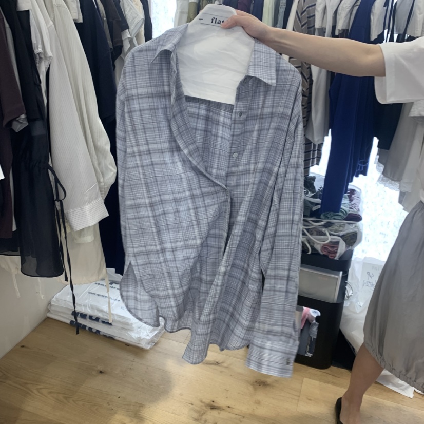 FLAT韓國代購女裝新品人氣26夏季時尚休閑26春夏襯衫蕾絲衫FLAT襯衫/蕾絲衫圖色2