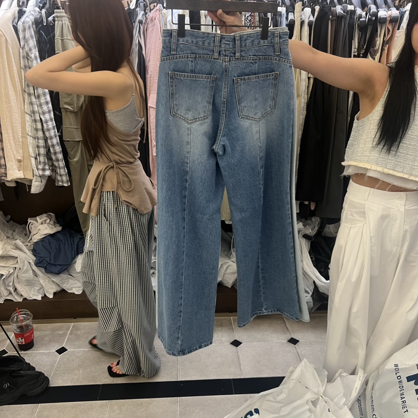 VIRKIN韓國直郵實拍女士新品時尚職業人氣推薦牛仔褲口袋VIRKIN牛仔褲