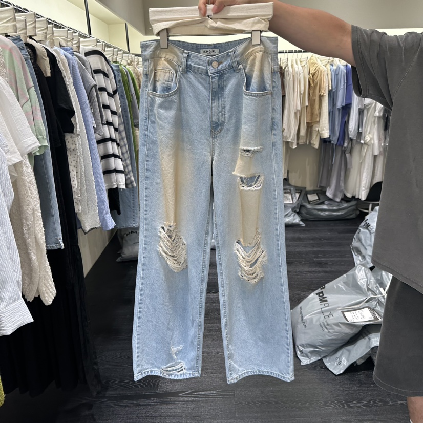 TOMGIRL韓國東大門代購女士新品推薦26夏季職業休閑牛仔褲TOMGIRL牛仔褲圖色1