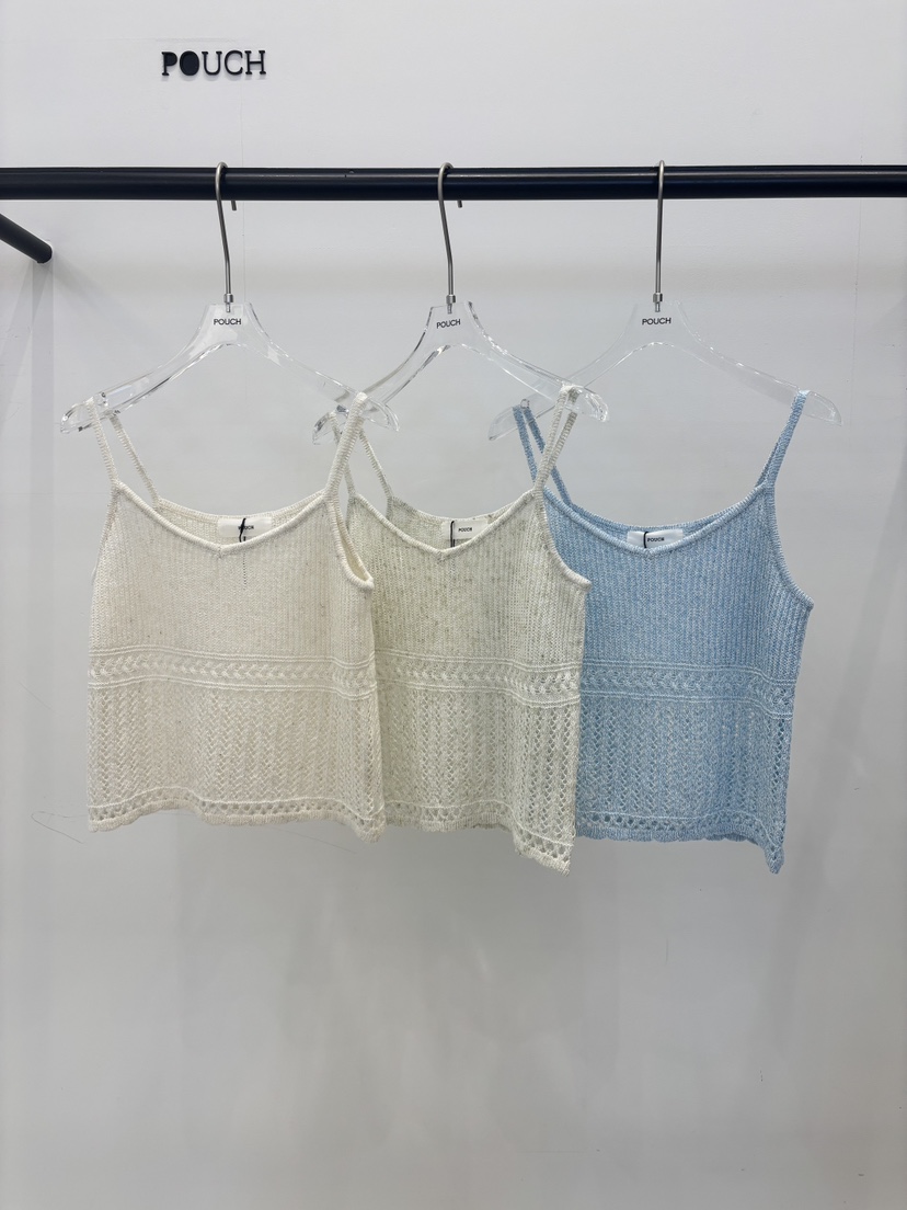 POUCH韓國直郵女裝新品26夏季26春夏職業熱賣休閑吊帶背心POUCH吊帶/背心