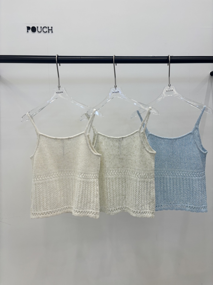 POUCH韓國直郵女裝新品26夏季26春夏職業熱賣休閑吊帶背心POUCH吊帶/背心