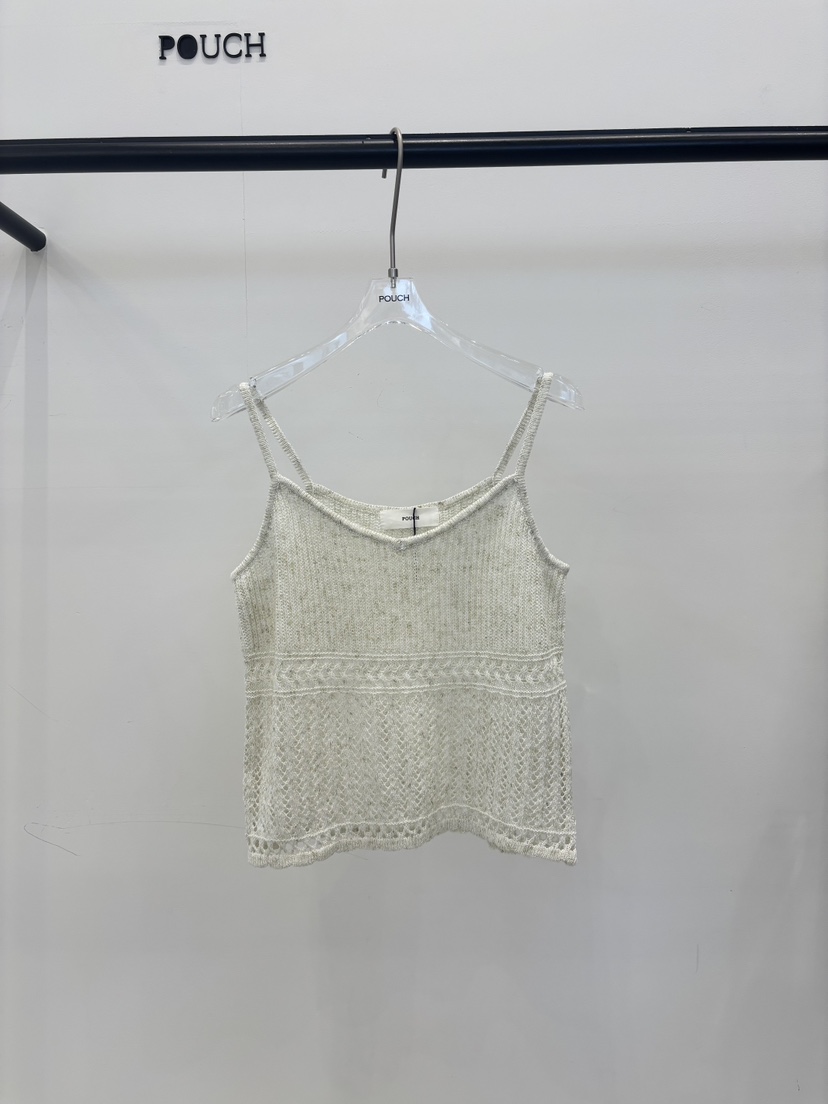 POUCH韓國直郵女裝新品26夏季26春夏職業熱賣休閑吊帶背心POUCH吊帶/背心圖色2燕麥色
