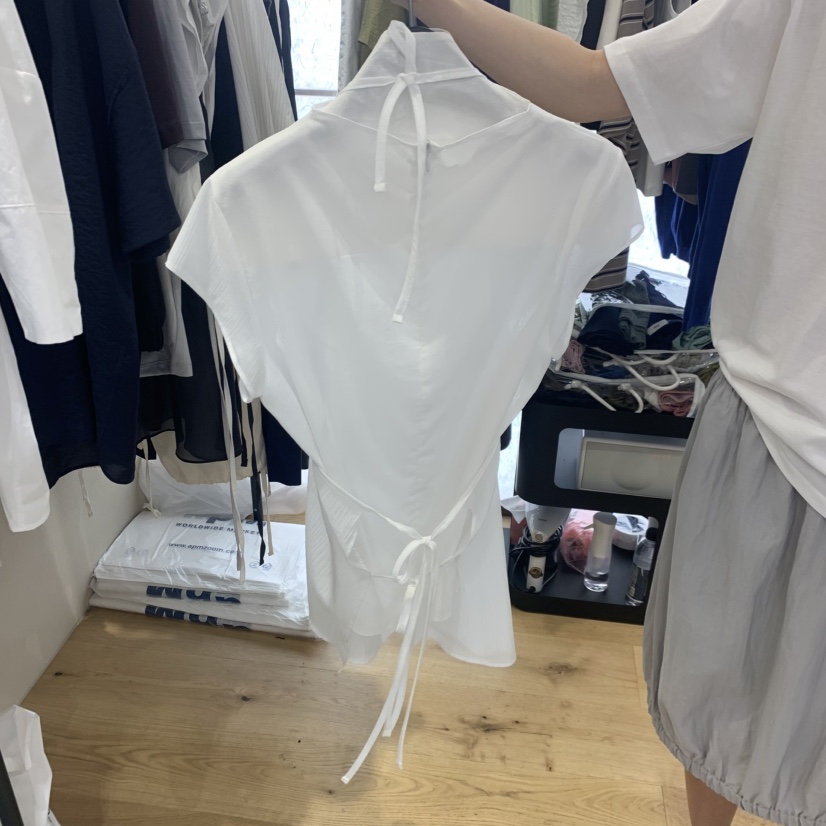 FLAT韓國直郵女士新品熱賣職業時尚26春夏26夏季襯衫蕾絲衫FLAT襯衫/蕾絲衫