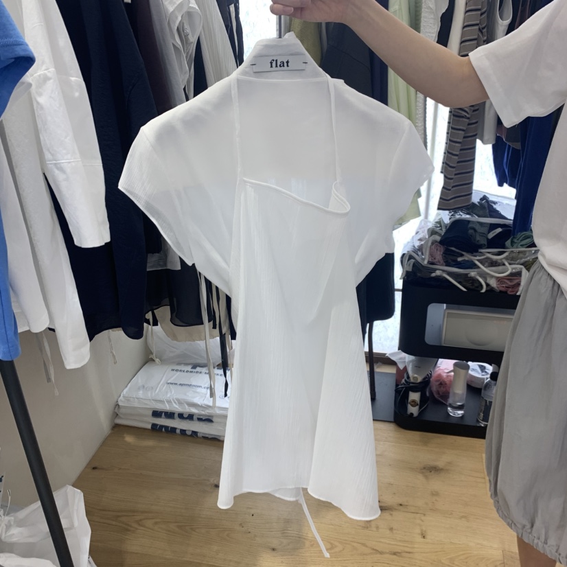FLAT韓國直郵女士新品熱賣職業時尚26春夏26夏季襯衫蕾絲衫FLAT襯衫/蕾絲衫圖色1