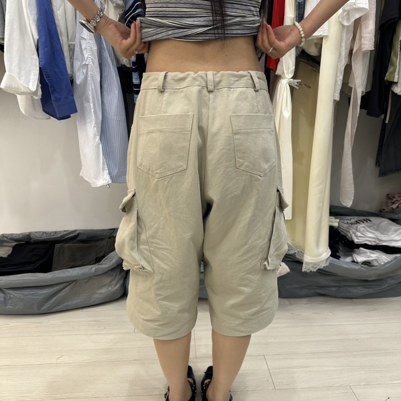 CEDARWOOD韓國代購女士新款時尚26春夏休閑短褲工裝褲水洗CEDAR WOOD短褲