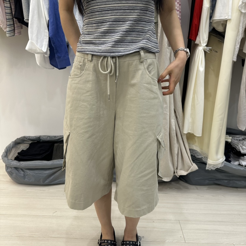 CEDARWOOD韓國代購女士新款時尚26春夏休閑短褲工裝褲水洗CEDAR WOOD短褲圖色1