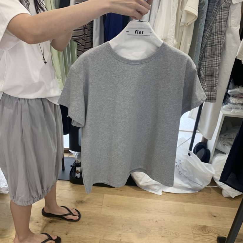 FLAT韓國直郵女裝新品推薦人氣時尚熱賣26夏季休閑26春夏T恤FLATT恤圖色1