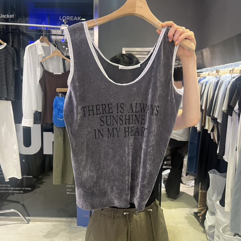 BANY ANCO韓國直郵女士新款26夏季職業吊帶背心天鵝絨無袖BANY ANCO吊帶/背心圖色4