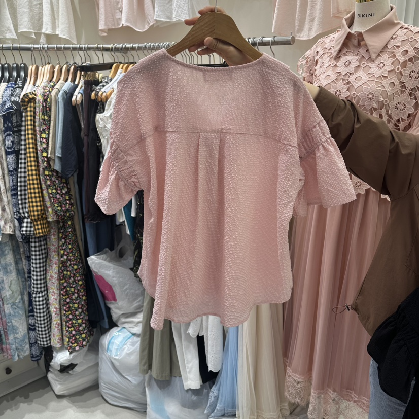 BIKINI韓國直郵女士新品26夏季休閑26春夏時尚襯衫蕾絲衫BIKINI襯衫/蕾絲衫