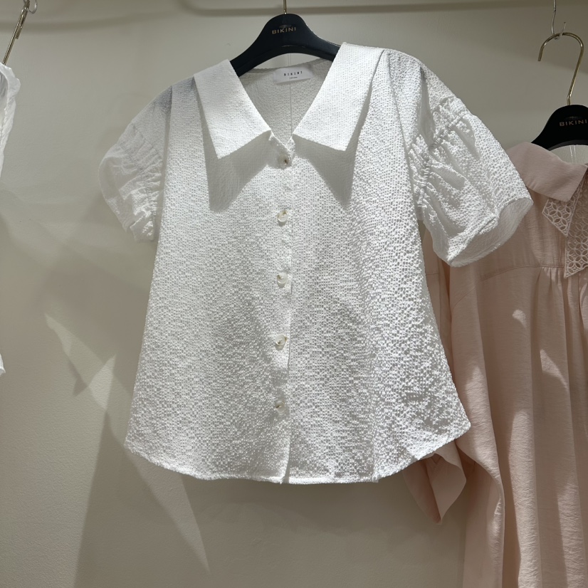 BIKINI韓國直郵女士新品26夏季休閑26春夏時尚襯衫蕾絲衫BIKINI襯衫/蕾絲衫圖色1