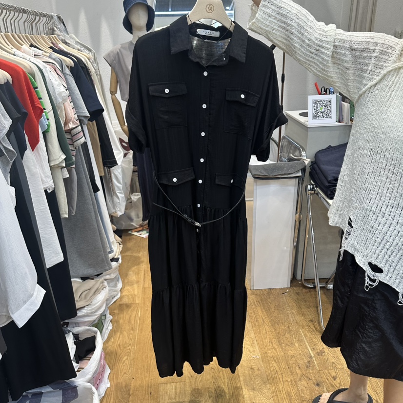 THE MOST-Q韓國直郵女士新款熱賣職業人氣連衣裙不含腰帶THE MOST連衣裙