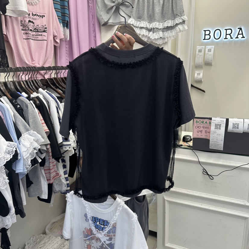 BORA BORA韓國東大門代購女士新品休閑推薦26夏季T恤假兩件BORA BORAT恤