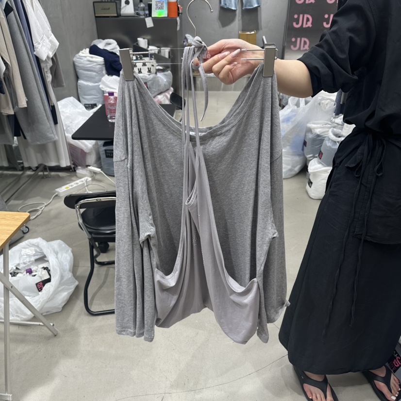 JUDYQUE東大門實拍韓國女士新品26夏季時尚人氣長袖T恤蕾絲JUDYQUE長袖T恤圖色2