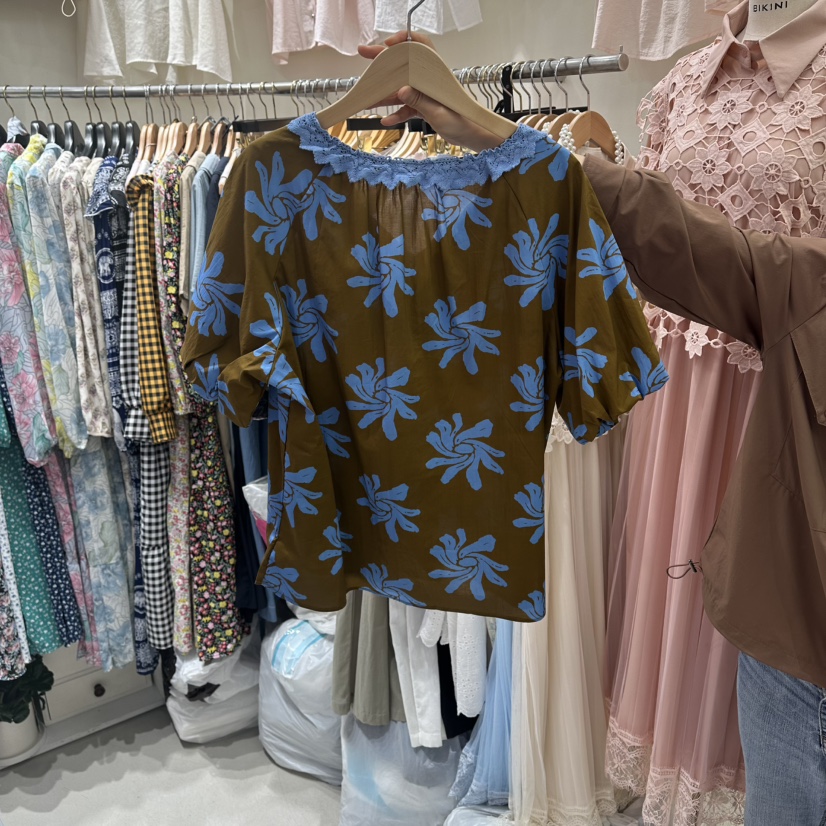 BIKINI韓國直郵女士新品推薦職業人氣襯衫蕾絲衫腰帶蕾絲BIKINI襯衫/蕾絲衫