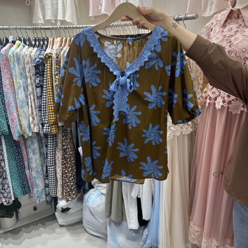BIKINI韓國直郵女士新品推薦職業人氣襯衫蕾絲衫腰帶蕾絲BIKINI襯衫/蕾絲衫圖色2