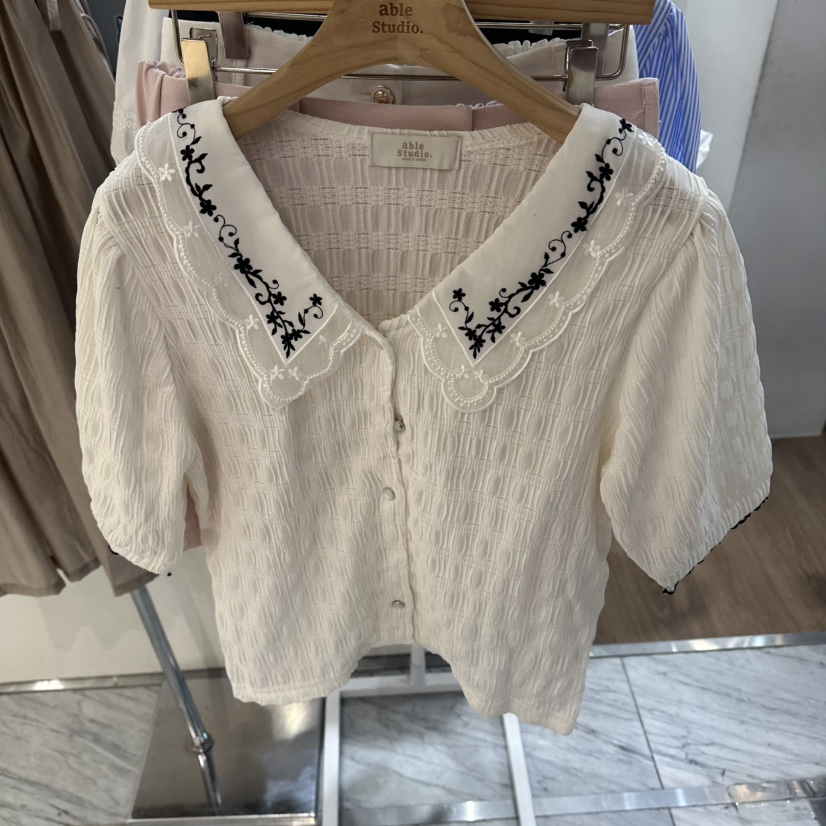 ABLESTUDIO韓國代購女裝新款26夏季人氣熱賣襯衫蕾絲衫特價ABLESTUDIO襯衫/蕾絲衫圖色1