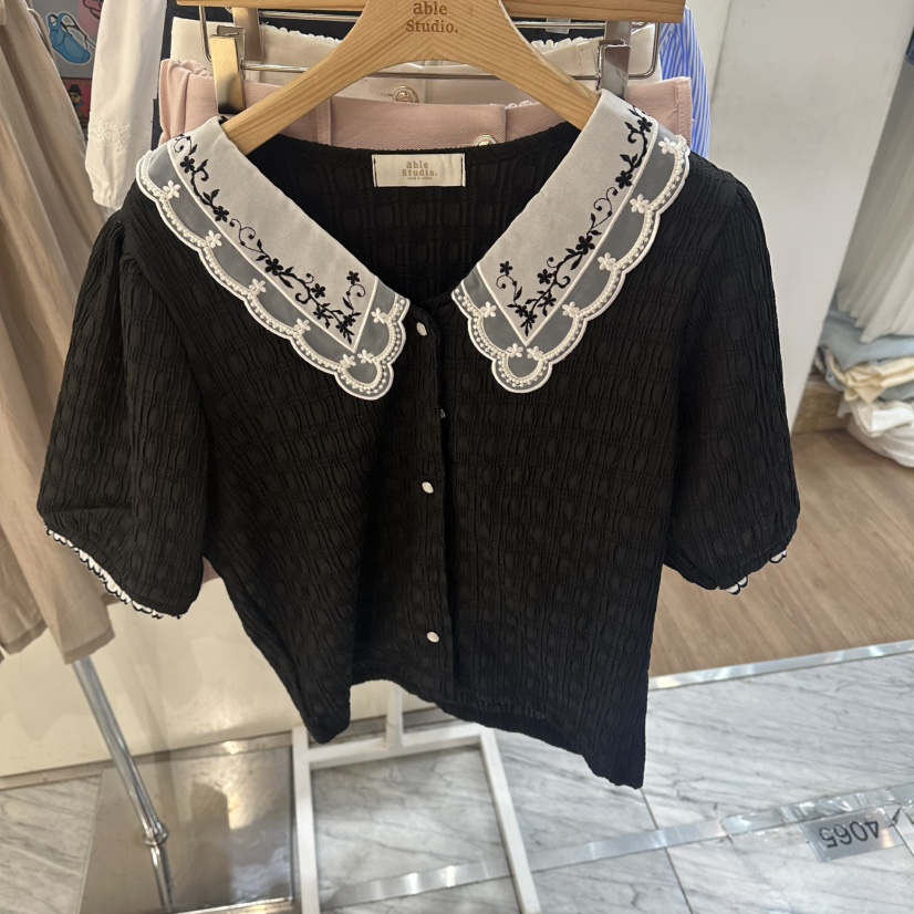 ABLESTUDIO韓國代購女裝新款26夏季人氣熱賣襯衫蕾絲衫特價ABLESTUDIO襯衫/蕾絲衫圖色2