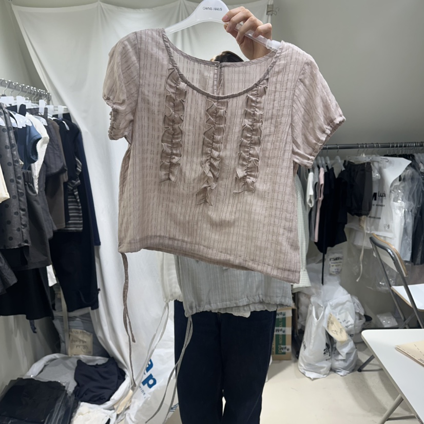 OWNS韓國直郵女士新品推薦26春夏休閑熱賣時尚襯衫蕾絲衫OWNS HAUS襯衫/蕾絲衫圖色2