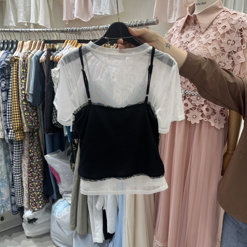 BIKINI韓國東大門代購女士新品26夏季時尚人氣套裝套裝透明BIKINI套裝