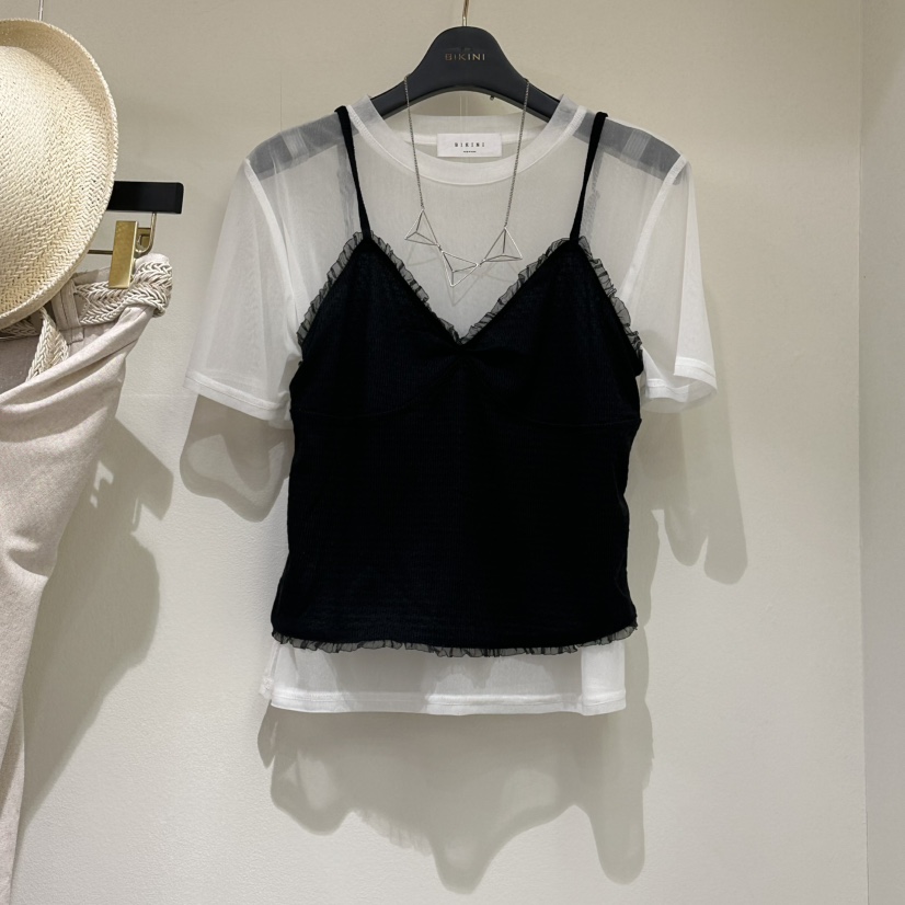 BIKINI韓國東大門代購女士新品26夏季時尚人氣套裝套裝透明BIKINI套裝圖色1